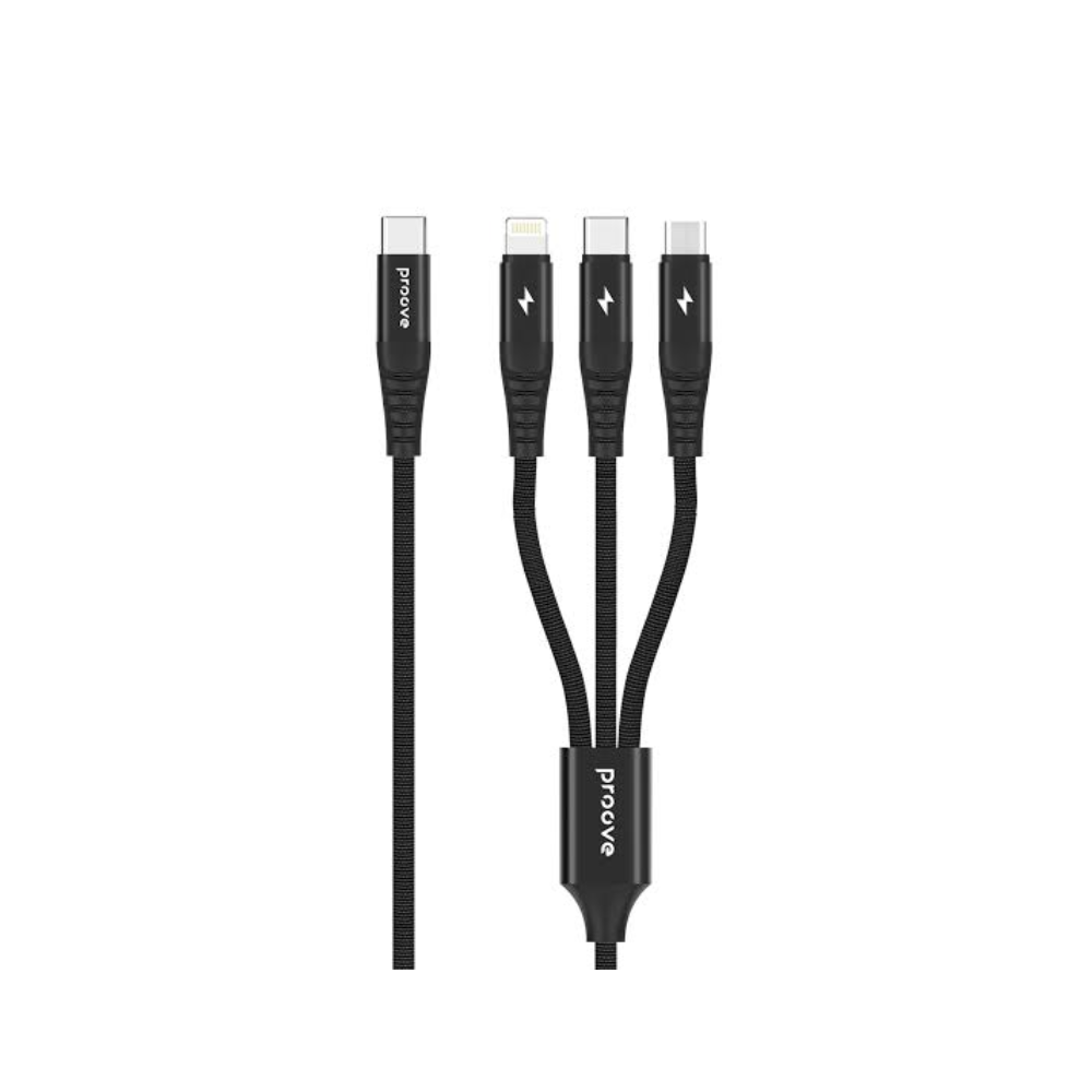 Proove Hydra 3-in-1 Type-C + Micro USB + Lightning Cable 1m - Black | CCHY15012101