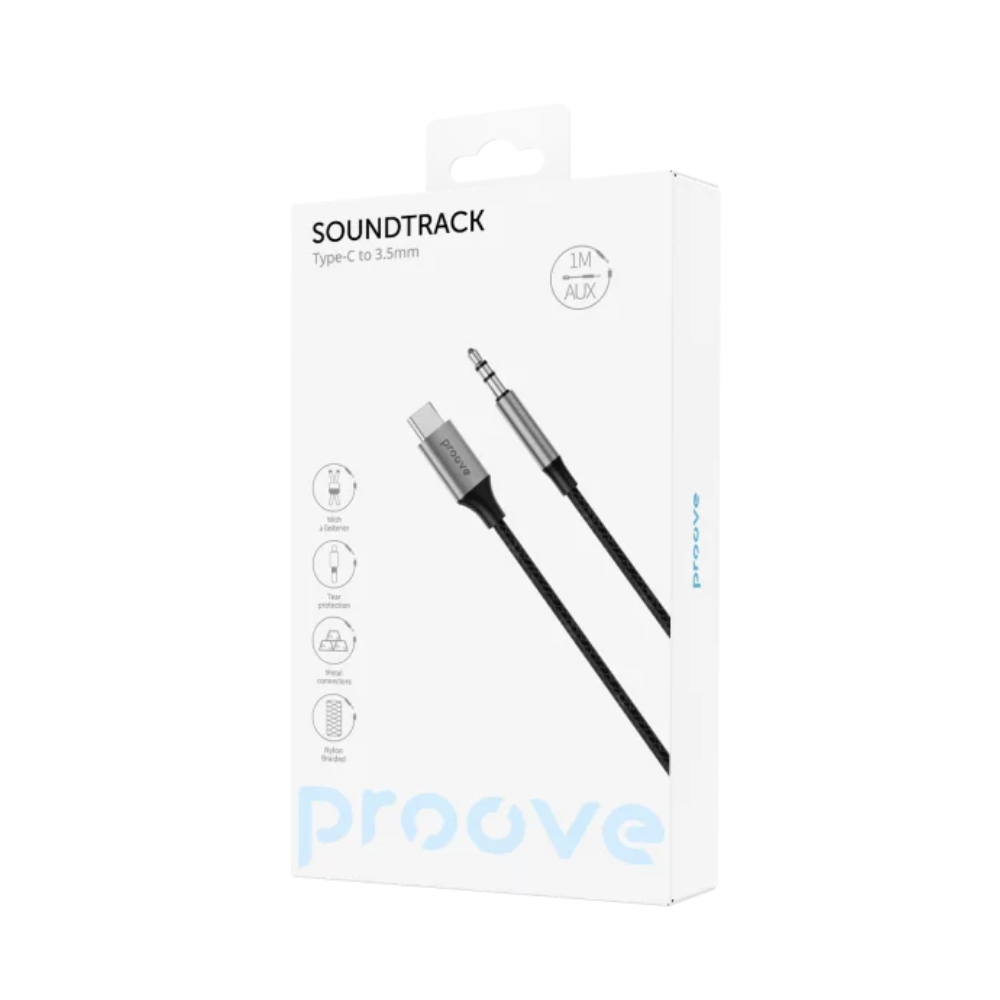 Proove Soundtrack Type-C to 3.5mm AUX Cable 1m - Black | ACST00002801