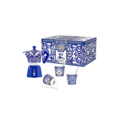 Bialetti Moka Express Blu Mediterraneo 6 Cups Gift Set | BIA005360