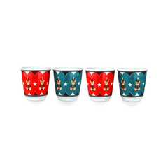 Bialetti Bicchld25 Set of 4 Glasses - 2 Red + 2 Green