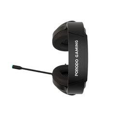 Porodo Gaming RGB Headphone PDX414 — HD 3D Sound Wired Headset | 50mm Drivers, Noise-Cancelling Mic | Black