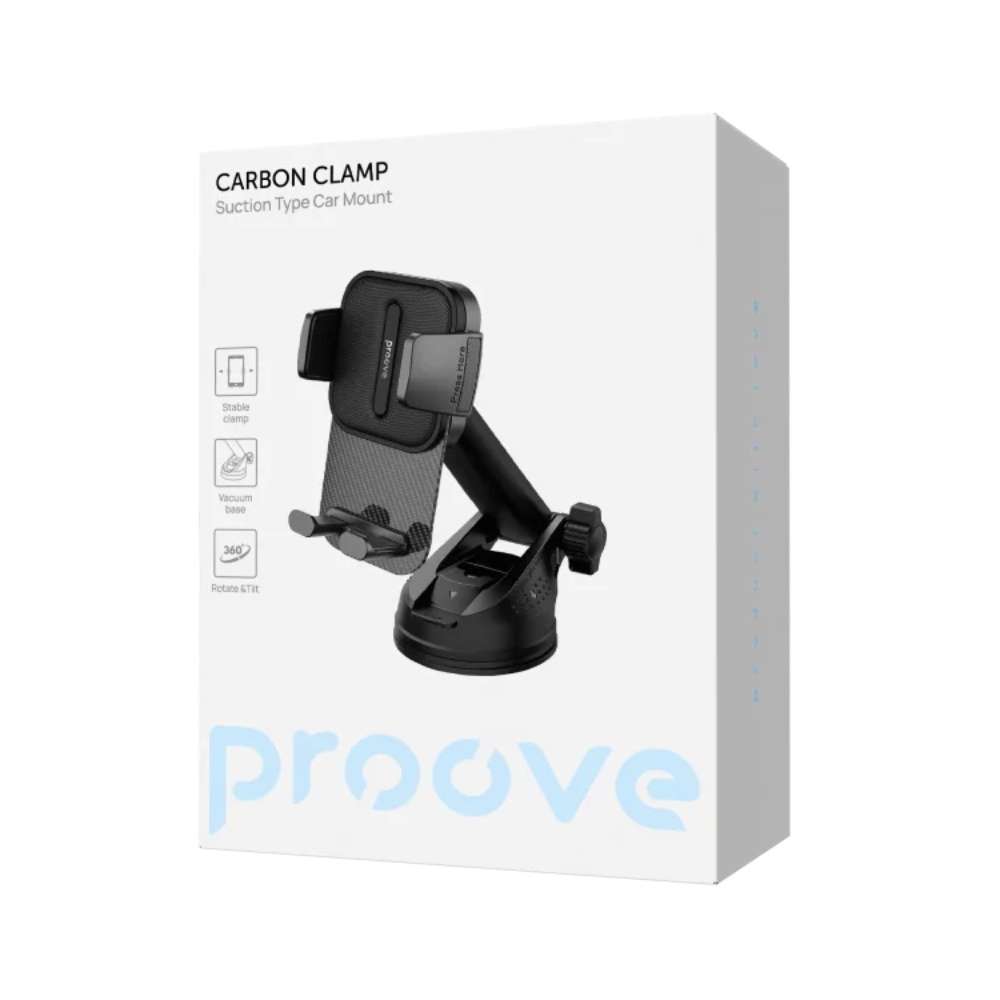 Proove Carbon Clamp Suction Car Holder - Black | CHCNS0000001