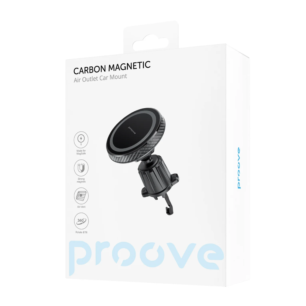 Proove Carbon Magnetic Air Outlet Car Holder - Black | CHCM00000001