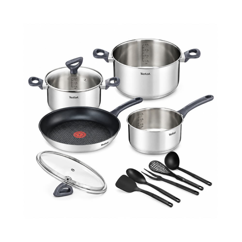 Tefal Inox Stainless Steel 11-Piece Cookware Set | G713SB25