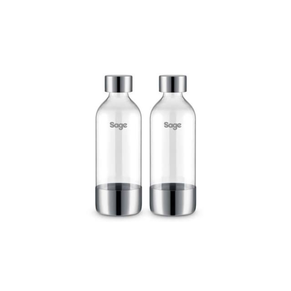 Sage InFizz Fusion Reusable Soda Bottles 1L - 2 Pack - Brushed Stainless Steel | SCA001BSS0ZEU1