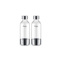 Sage InFizz Fusion Reusable Soda Bottles 1L - 2 Pack - Brushed Stainless Steel | SCA001BSS0ZEU1