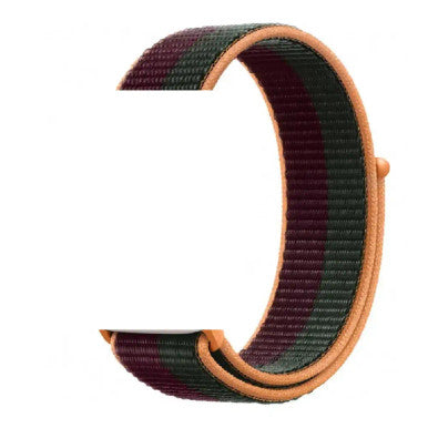 Green Lion Woven Nylon Sport Loop Watch Strap ,Cherry & Pine Green| GNNSWS45CYPGN