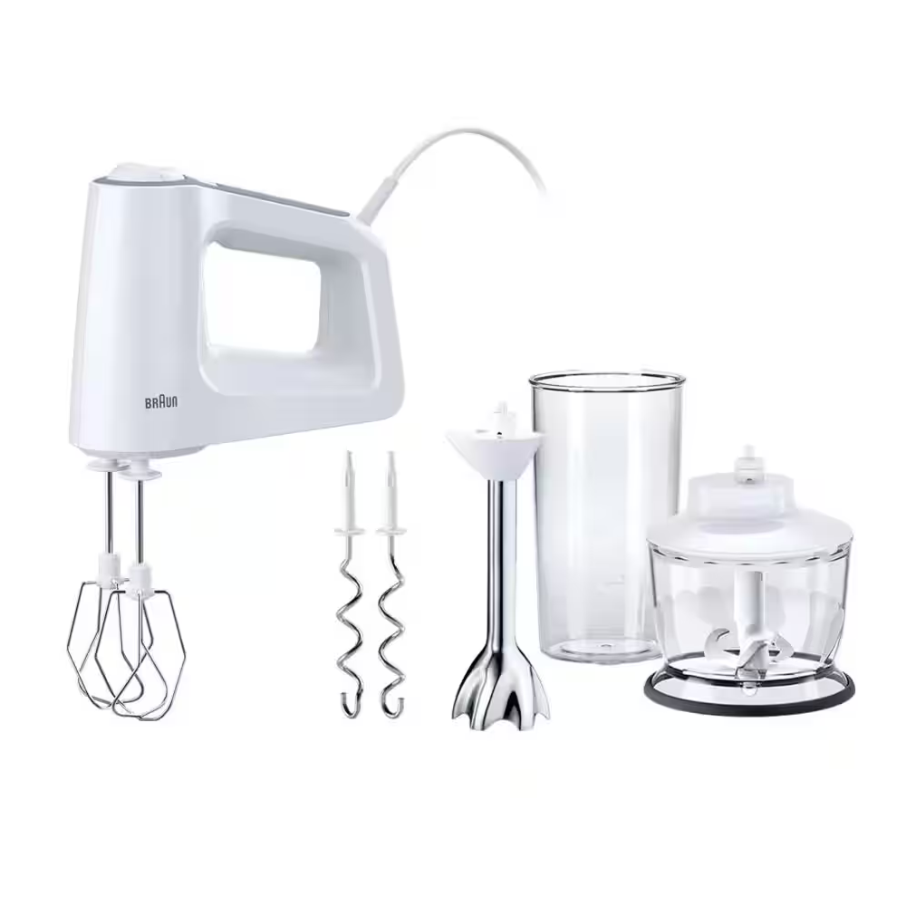 Braun MultiMix 3 Hand Mixer 500W with Blender & Chopper - White | HM 3137