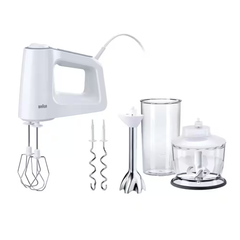 Braun MultiMix 3 Hand Mixer 500W with Blender & Chopper - White | HM 3137