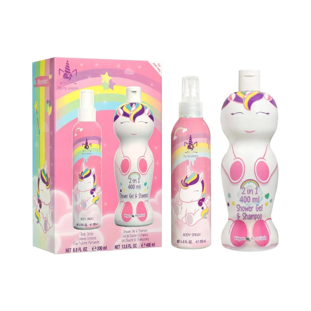 Air-Val Eau My Unicorn Gift Set - Body Spray 200ml + Shower Gel & Shampoo 400ml | P009477