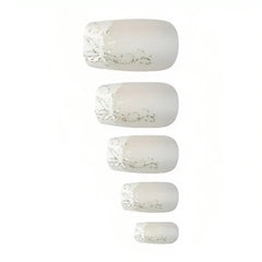 Luna French Nails, Flower & Glitter White | LU34181,LU30590