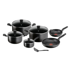 Tefal Dark Stone 11 pcs set (Stewpot 22cm+lid/ 24cm+lid/ Stewpot 28 +lid / Frypan 20/ 28/ Saucepan 16+lid/  Spatula) | B491BS85