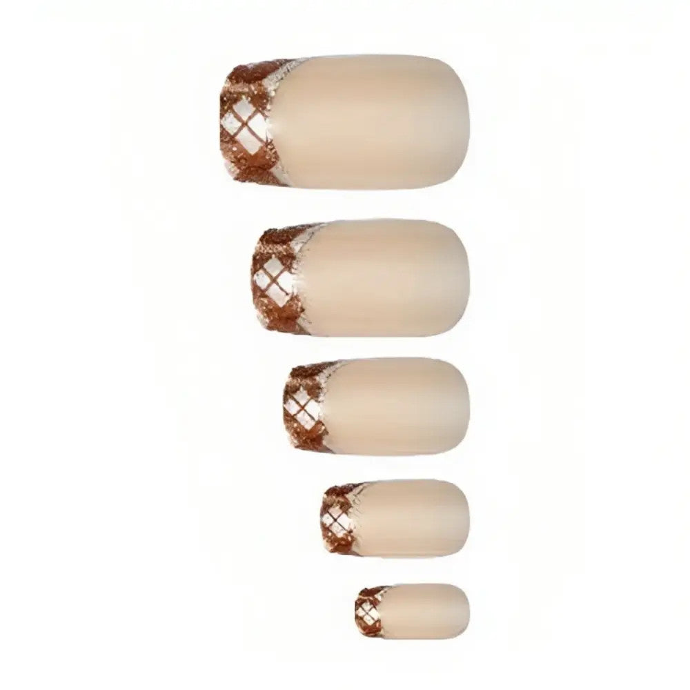 Luna French Nails, Brown Rhombus | LU34211,LU30593