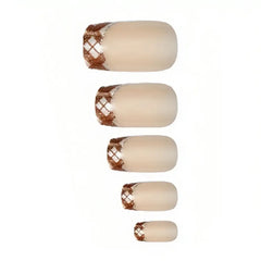 Luna French Nails, Brown Rhombus | LU34211,LU30593