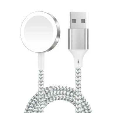 Green Lion Magnetic  , Magnetic Braided Charging Cable 1.2M (USB-A Interface) for iWatch ,White | GNMCCISL