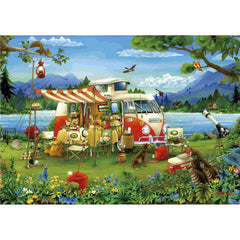 Educa 19922 - Mountain Lake Camping 1000-Piece Jigsaw Puzzle | 19922