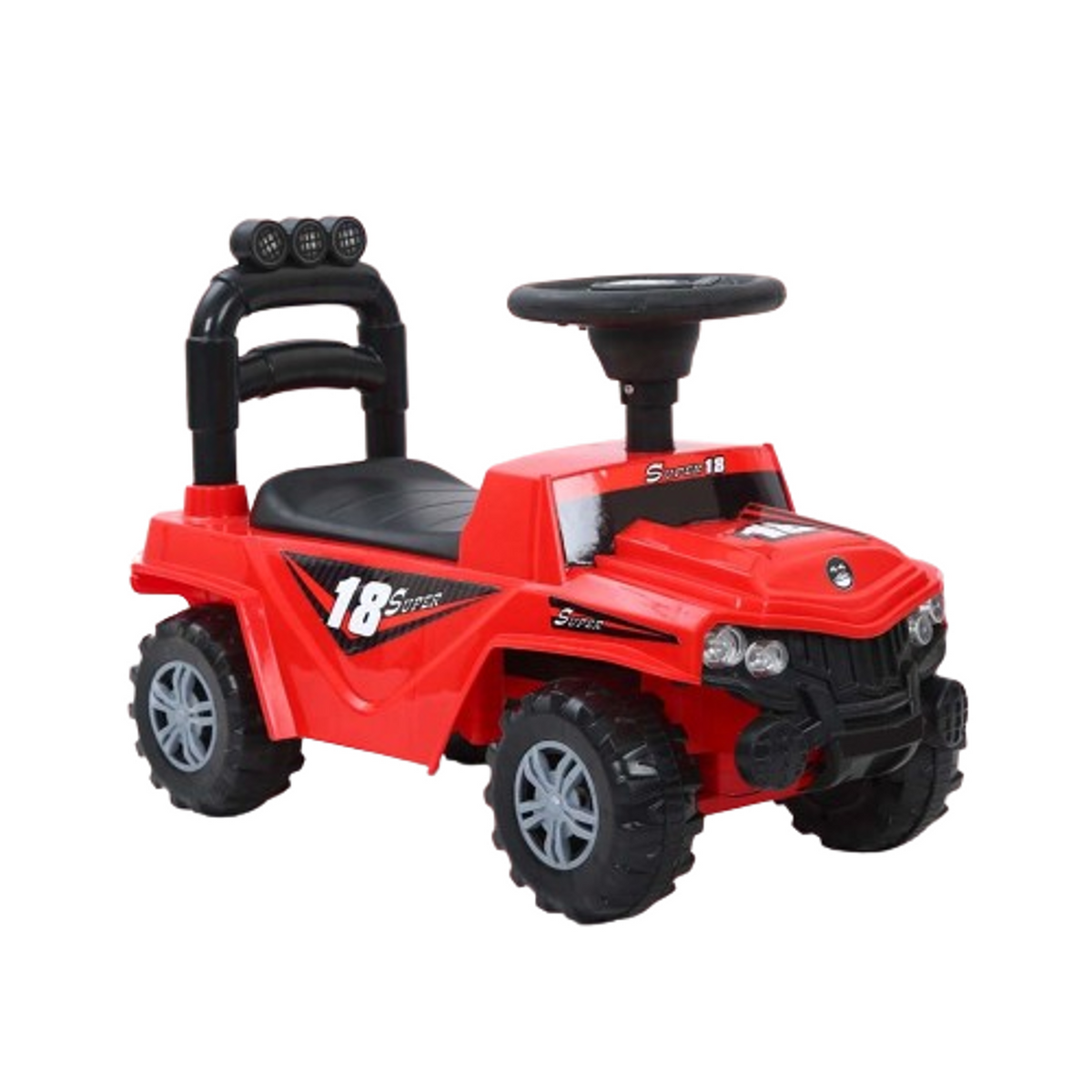 Kids Ride-On Jeep Style Push Car with Steering Wheel & Backrest – Red | THL-9602