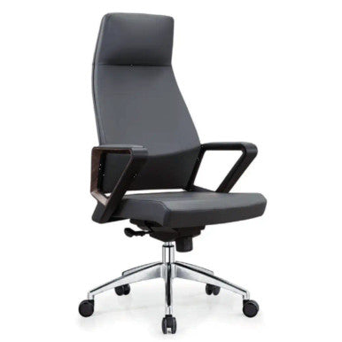 Valencia High Back Chair ,Black Leather | DZY-A605 (105)