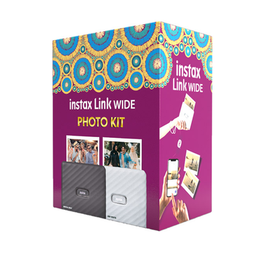 Fujifilm Instax Wide Link Smartphone Printer Photo Kit, Grey | FUJDIGLINKWIDEKITGRAY