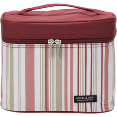 Lock n Lock 3 Pieces Lunch Box Set with Stripe Bag, Burgundy/Purple, Rectangle, Plastic | HPL817DP