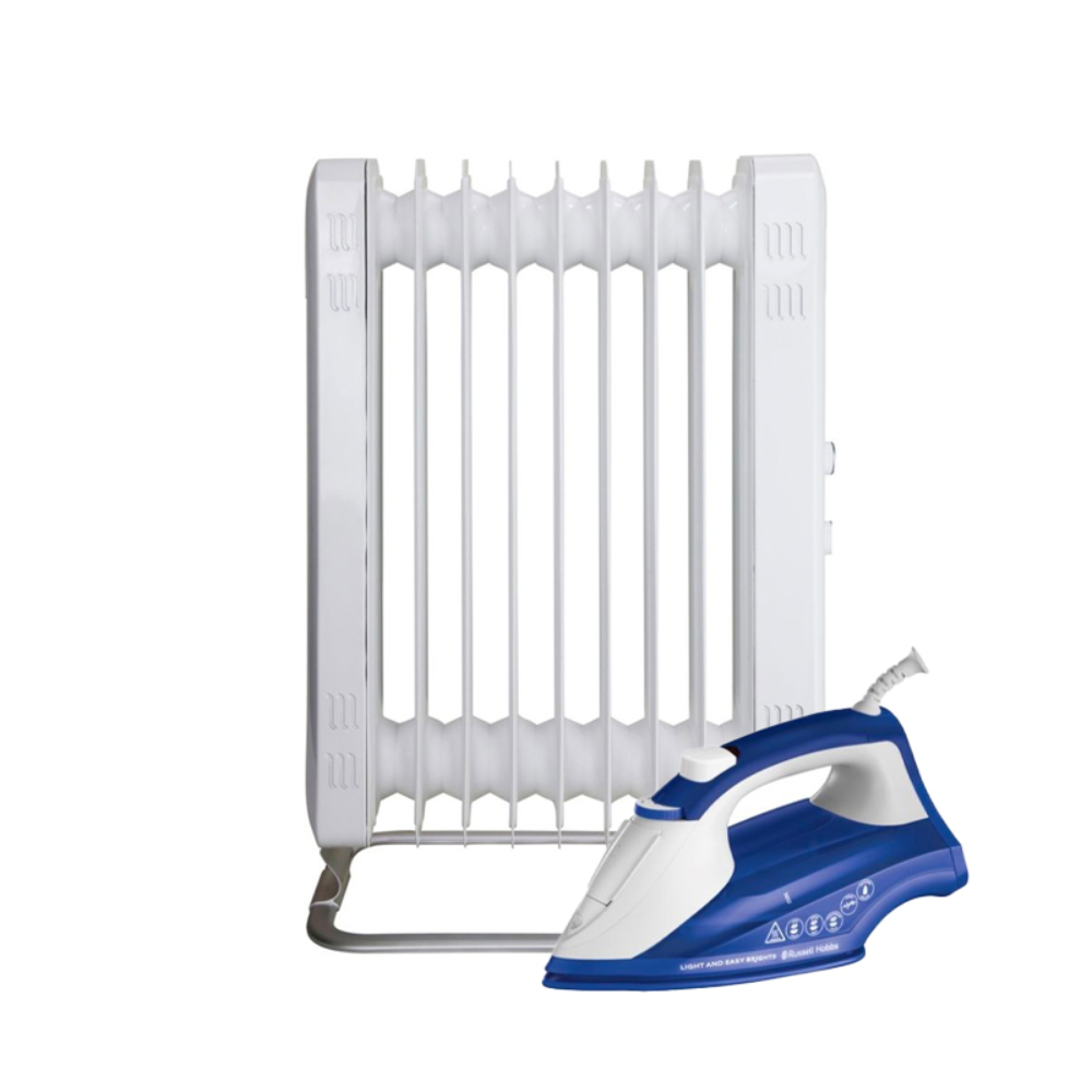 Mill 2000 W Oil Filled Radiator / Heater + FREE RH IRON 2400W | JA2000 + RH26483-56