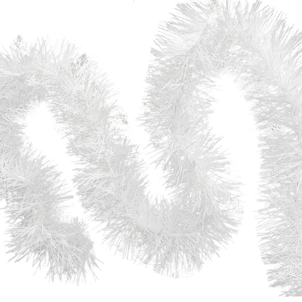 Thick Milk White Filament Tinsel Garland, 11cm - 2M | AL2171