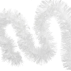 Thick Milk White Filament Tinsel Garland, 11cm - 2M | AL2171