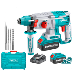 20v SDS مقدح برم وتكسير صناعي عالبطارية+2بطارية Total