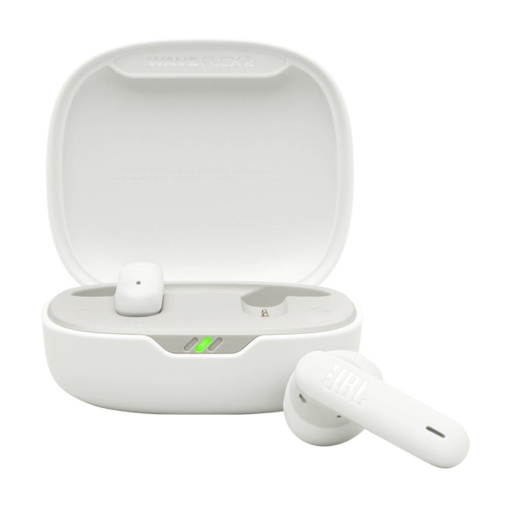 سماعات أذن JBL Wave Flex 2 (أبيض) – WFLEX2WHT لاسلكية حقيقية مع مشغلات 12 مم، بطارية 40 ساعة، مقاومة للماء بمعيار IP54 وتقنية بلوتوث 5.3