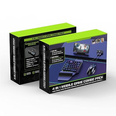 OEM 4-IN-1 Mobile Gaming Combo: Keyboard, Mouse, Converter, Stand