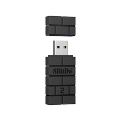 8Bitdo Wireless USB Adapter 2 for Switch, Windows, Mac, Raspberry Pi & Steam Deck - Compatible with Xbox, PS5 Controllers - Black