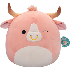 Squishmallows لعبة قطيفة مقاس 16 بوصة (SQCR05472) - دمية الثور الخوخي المحشوة