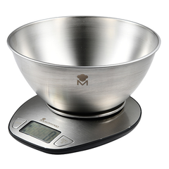 MasterPro Kitchen Scale 0-5KG 1.8L, Stainless Steel, Silver | BGMP-5651