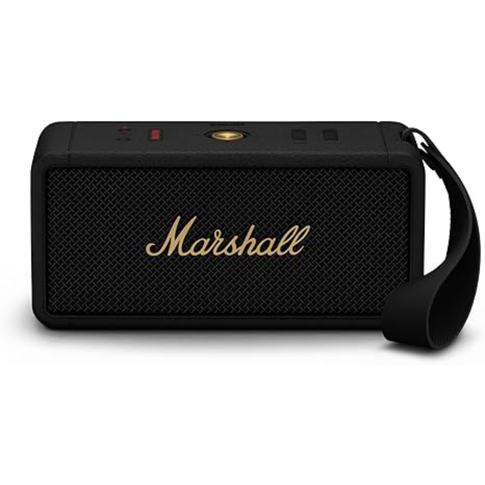 Marshall Middleton Portable Bluetooth Speaker, Black and Brass