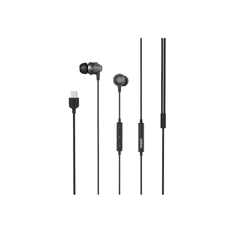Philips Wired USB-C Earbuds with Microphone - Black | TAE1020