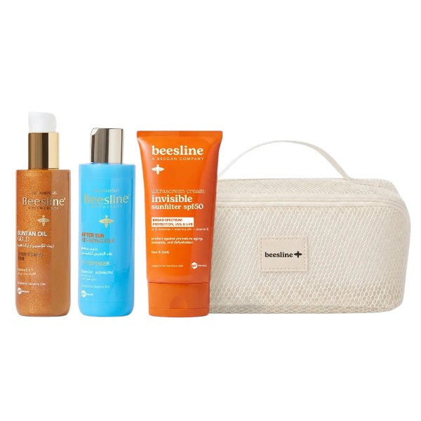 Beesline After Sun Milk + Ultrascreen Invisible SPF50 + Suntan Oil Gold + FREE Pouch Offer