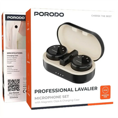 Porodo Lavalier Microphones Type-C Connector With Lightning Adapter - Black | PDWMDMICBK