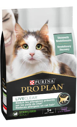 Pro Plan LiveClear للقطط المعقمة البالغة طعام بالديك الرومي - 1.4 كجم | 205057