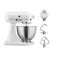 KitchenAid Classic 4.3L Tilt-Head Stand Mixer Matte White | 5K45SSEFW