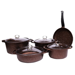 Falez Nova 9-Piece Cookware Set with Glass Lid (Copper) | SET 9 PCS S TYPE COPPER