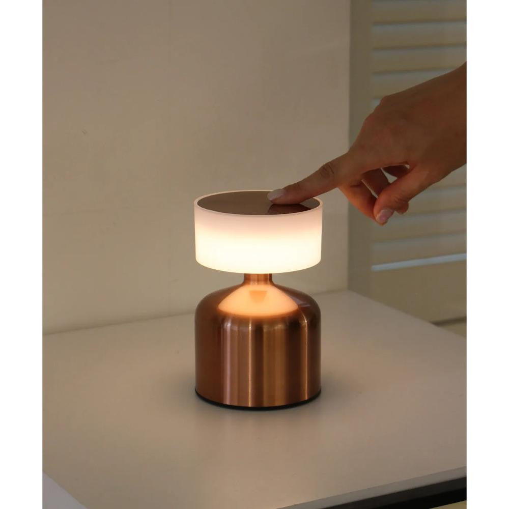 SK Versatile Bronze Cordless Table Lamp - 13 cm, Touch Control, 3 Light Levels | SK1951411
