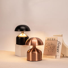 SK Modern Rose Gold Mushroom LED Table Lamp - 13 cm, 3 Adjustable Light Levels | SK1951415