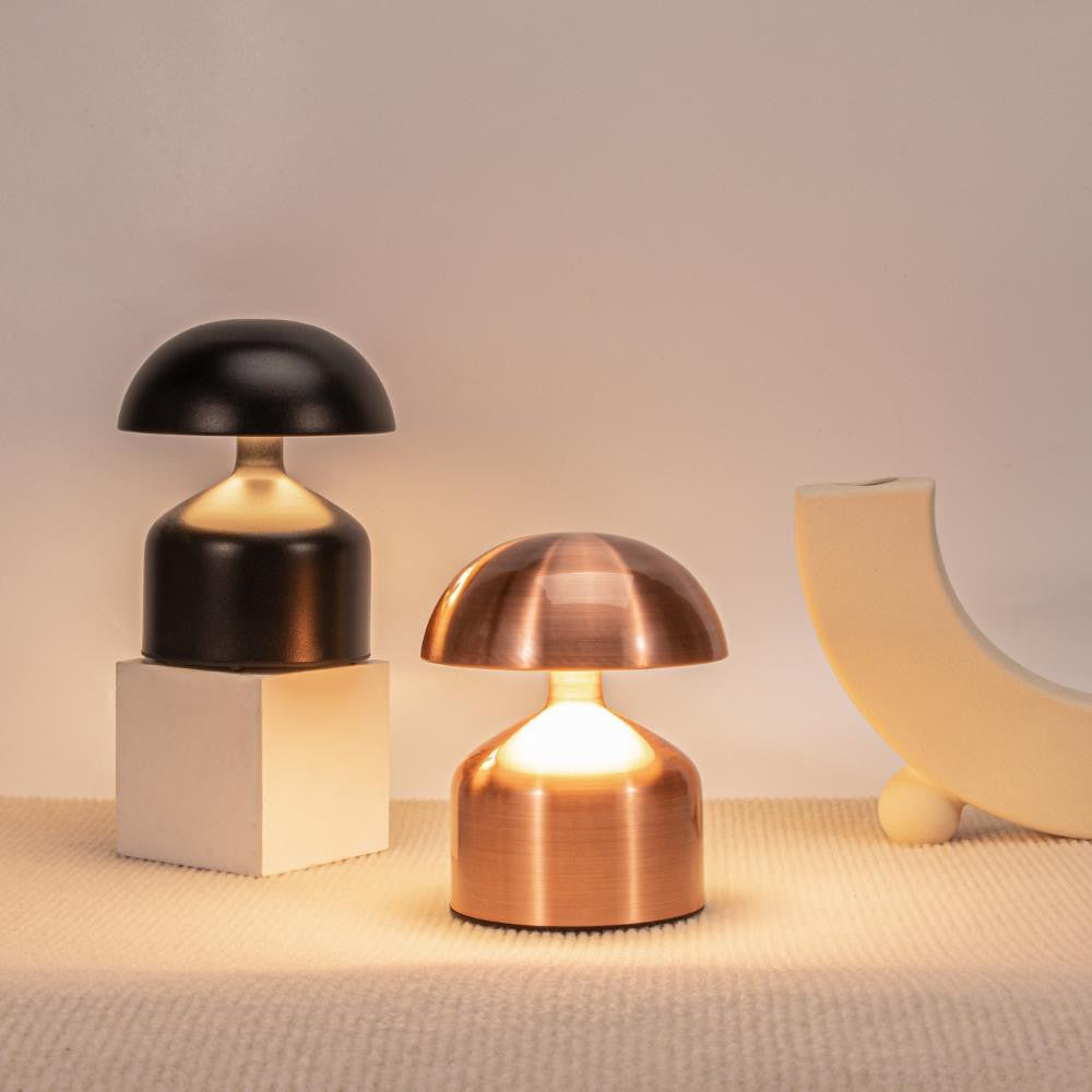 SK Modern Rose Gold Mushroom LED Table Lamp - 13 cm, 3 Adjustable Light Levels | SK1951415
