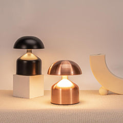SK Modern Rose Gold Mushroom LED Table Lamp - 13 cm, 3 Adjustable Light Levels | SK1951415