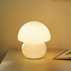 SK White Decorative Glass Bedside Table Lamp - 18 cm | SK1951416
