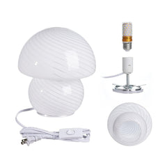 SK White Decorative Glass Bedside Table Lamp - 18 cm | SK1951416