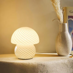 SK White Decorative Glass Bedside Table Lamp - 18 cm | SK1951416
