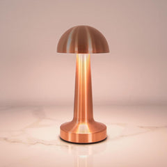 SK Rose Gold Mushroom LED Table Lamp - 23 cm, Touch Dimming, 3 Light Modes | SK1951419