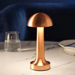 SK Rose Gold Mushroom LED Table Lamp - 23 cm, Touch Dimming, 3 Light Modes | SK1951419