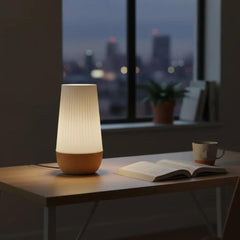 SK White Cordless Touch-Control LED Table Lamp - 15 cm with Remote | SK195142